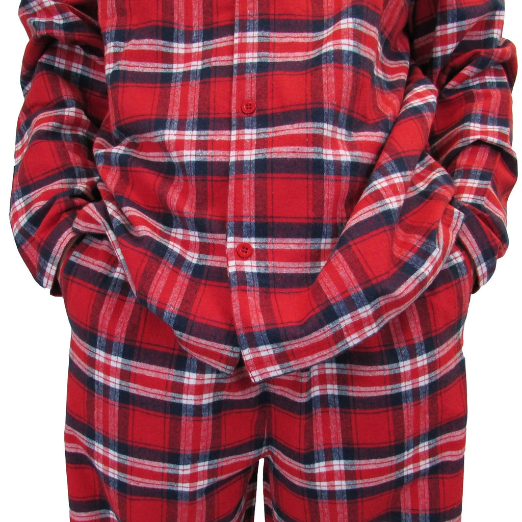 Mens Pyjamas Flannel/Brush Cotton Warm PJ Pyjama Set PJS Sizes S-4XL Nightwear
