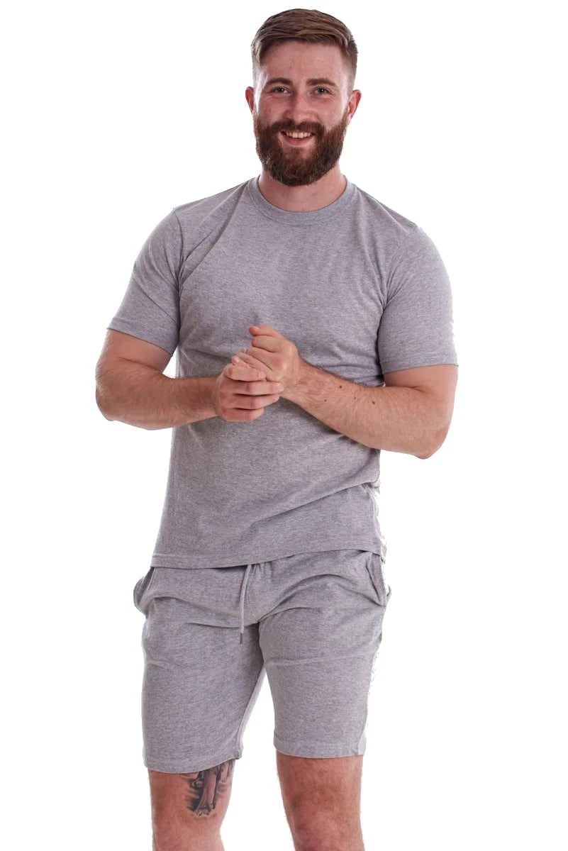 Mens Nightwear Set T Shirt and Shorts Two Piece Pyjamas Summer Sleep Lounge Wear