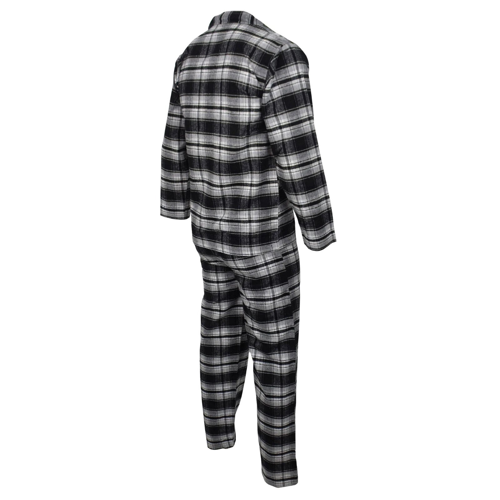 Mens Pyjamas Flannel Brushed Cotton Check Stripe Pyjama Set PJS Sizes S  2XL 3XL