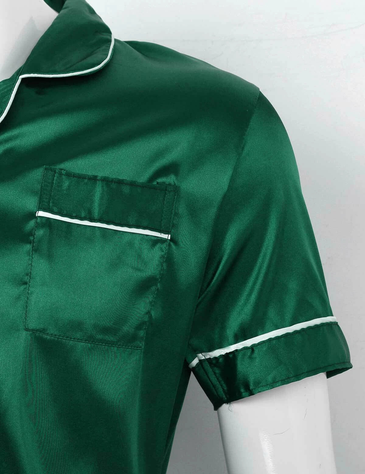 Men's Pajamas Set Soft Satin Homewear Ice Silk Bathrobes Sleepwear Nightwear