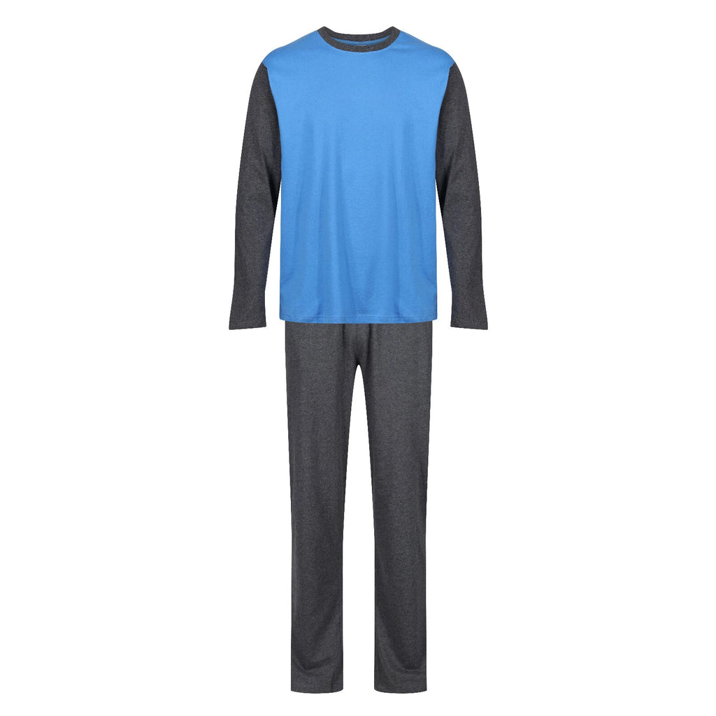 MENS PYJAMAS LONG SLEEVE TOP TROUSERS PJ SET NIGHT LOUNGE WEAR WITH POCKETS BNWT