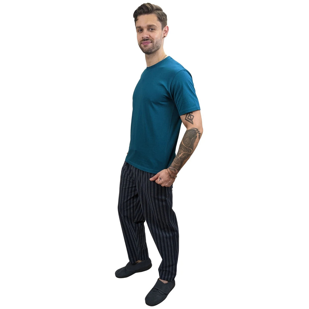 Pyjama SET Mens Cotton Top & Pant Lounge Pockets Sleep 2 Piece PJS Summer M/4XL