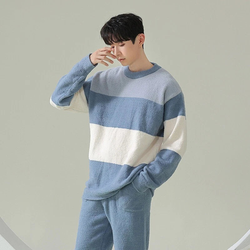Men's Women Sleepwear Couples Sport Outdoor Warm Winter Comfortable Pajamas Set