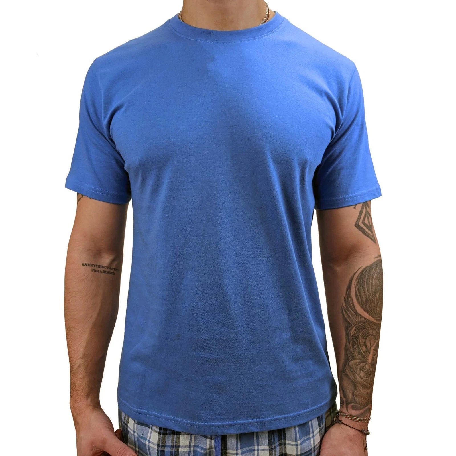 Pyjama SET Mens Cotton Top & Pant Lounge Pockets Sleep 2 Piece PJS Summer M/4XL