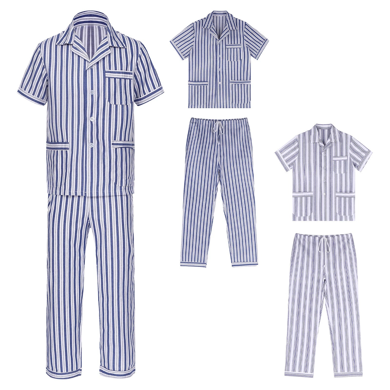 Mens Homewear Button Down Pajama Set Trousers Sleepwear Dailywear Lightweight