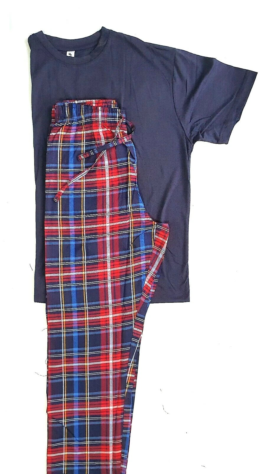 Mens Short Sleeve Pyjama Set Pj T-Shirt Pyjamas Loungewear Nightwear Sleepwear