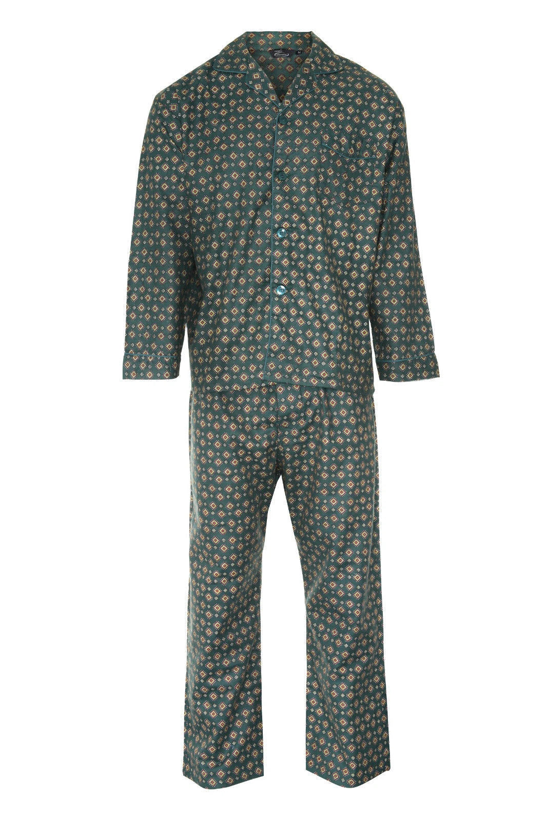 MEN'S WARM TRADITIONAL PYJAMA SET BRUSHED 100% COTTON PJ'S SIZES VARIOUS PATTERN