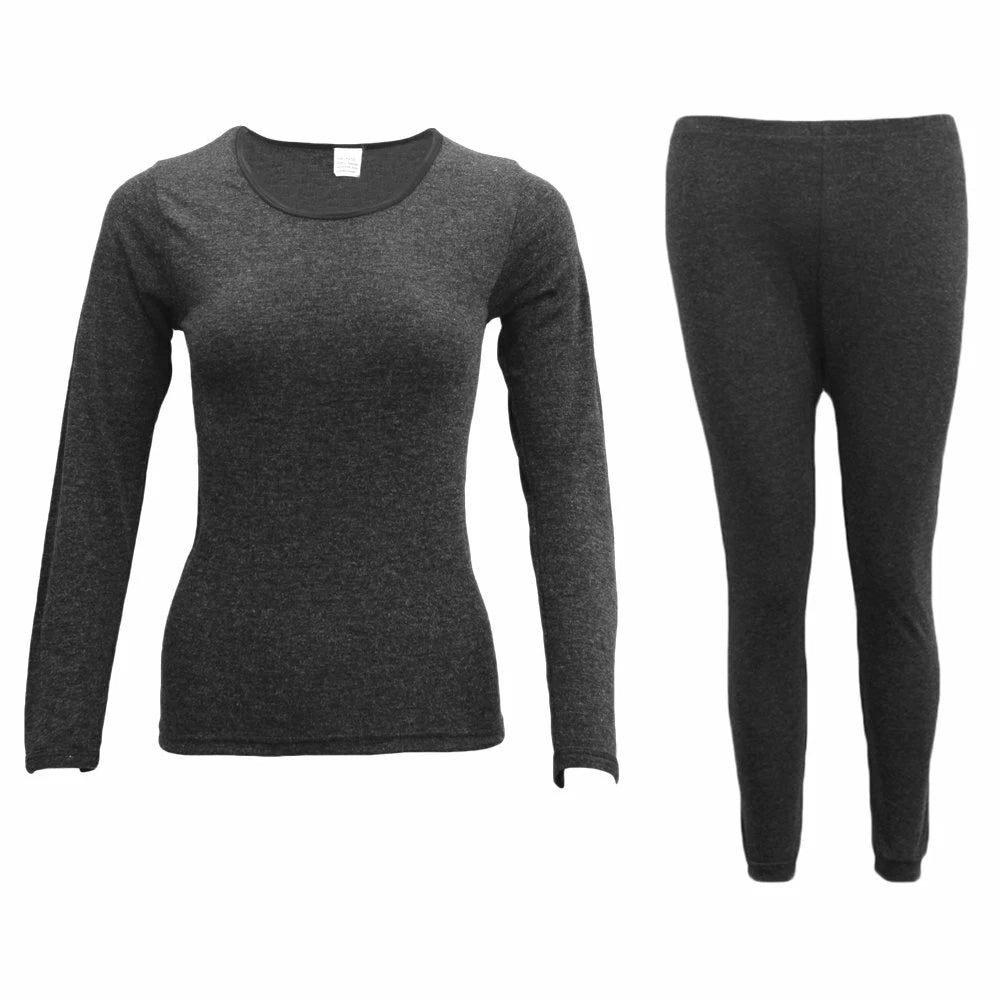 Mens Womens 2PCS SET Merino Wool Top Pants Thermal Leggings Long Johns Underwear