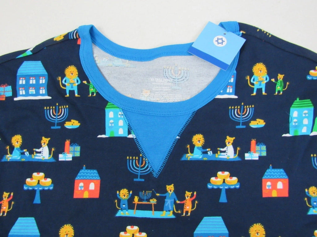 Target Mens Blue 2-Piece Long-Sleeve Lion Pajama Set