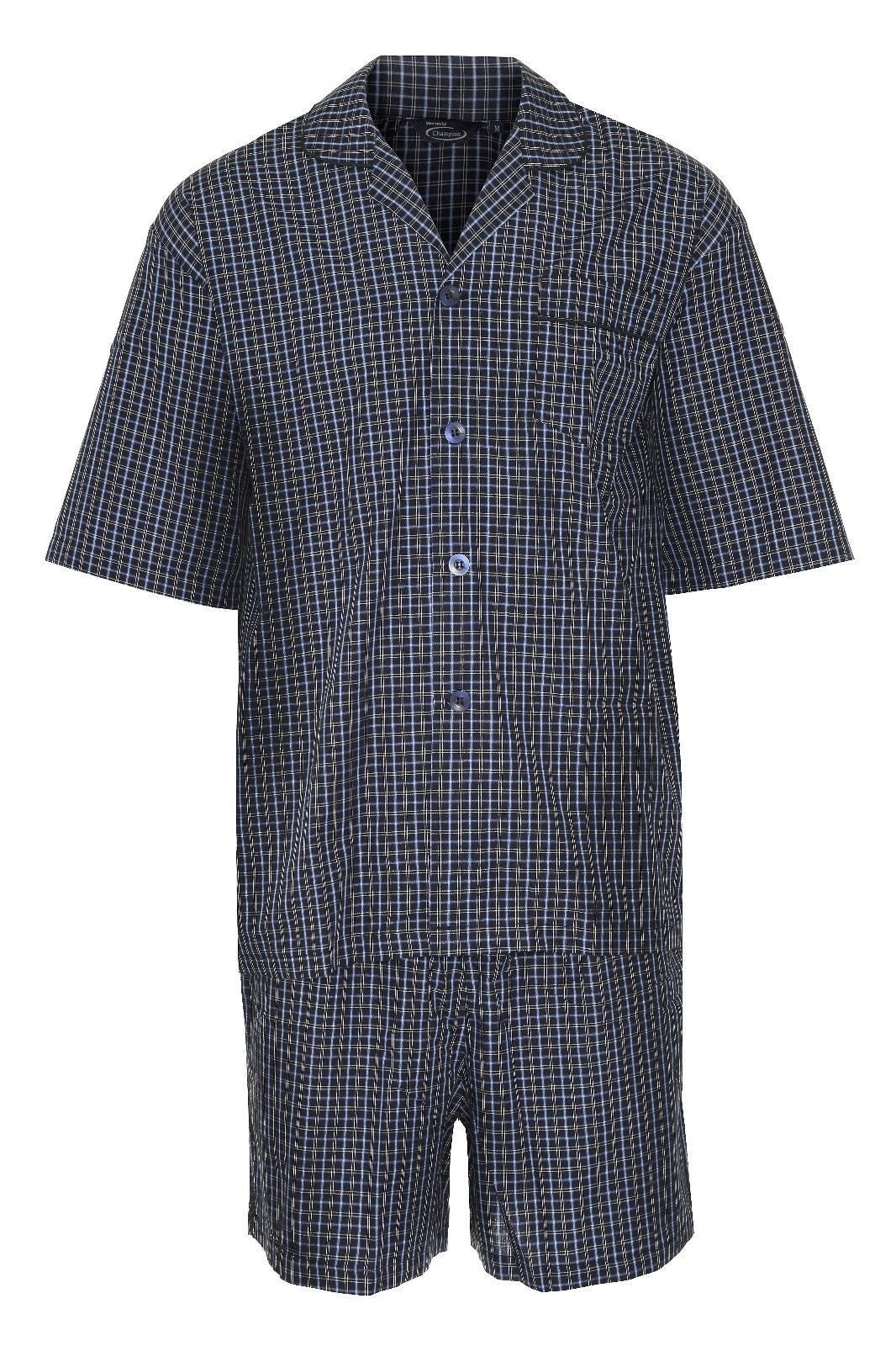 Men's Summer Pajama Set Short Sleeve Shirt Shorts Pajama by Champion luxury pj's