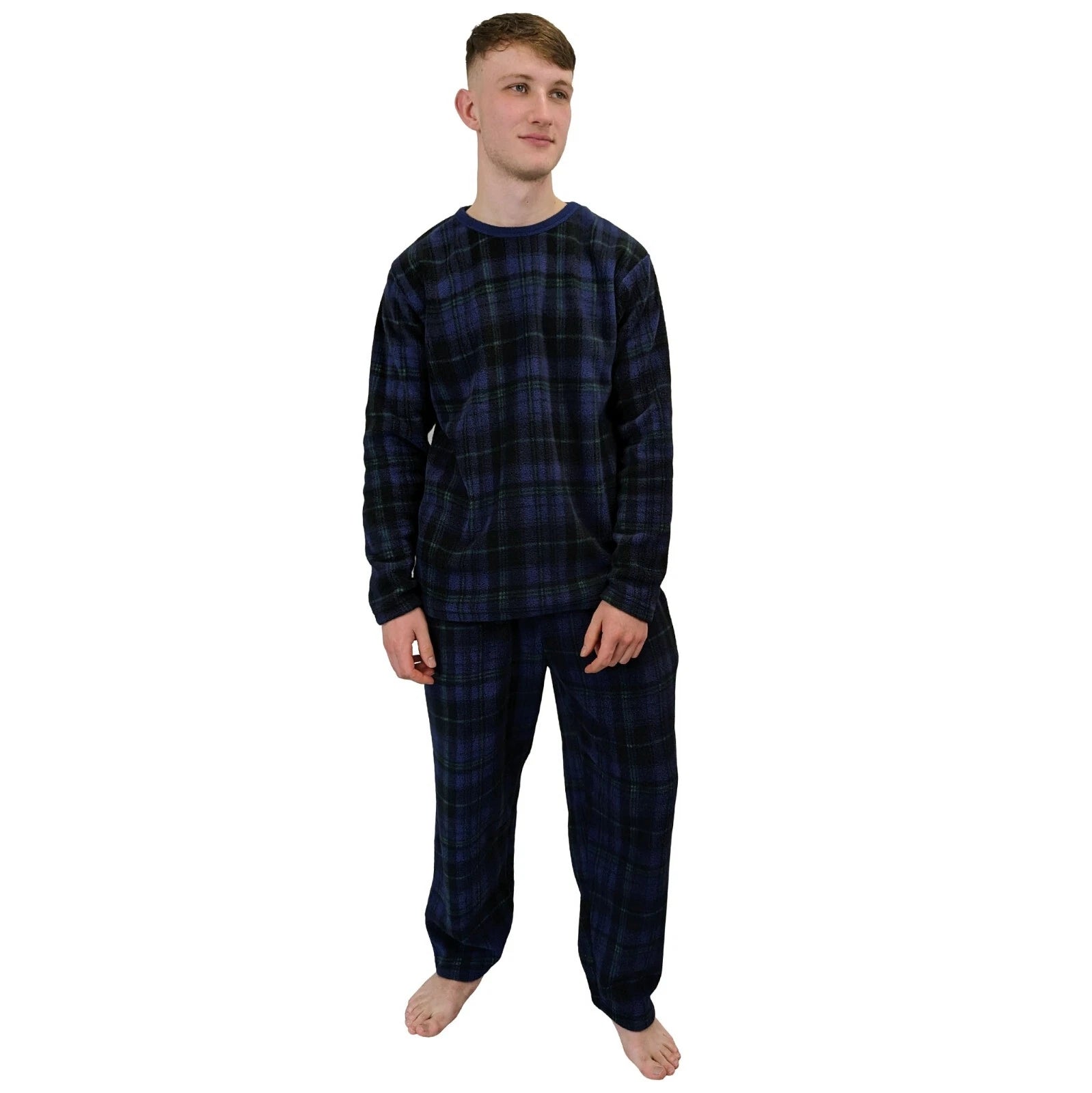 Men's Pyjama Set Fairisle Comfort Fleece Design PJS Soft Warm 2 PC S-4XL L/S PJ