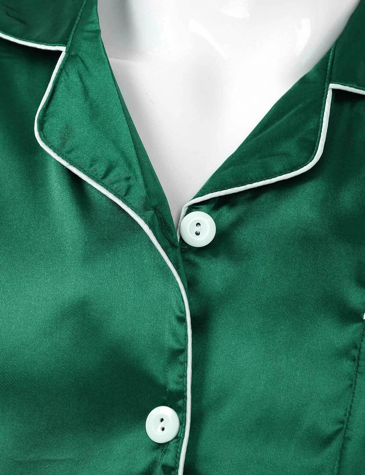 Men Silk Satin Pajamas Set Shirt Top Shorts Pants Long Robe Sleepwear Nightwear