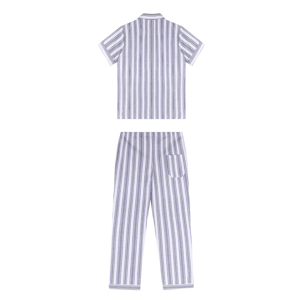 Mens Homewear 2pcs Pajama Set Sleep Sleepwear Shirt Nightgown Button Down Suits
