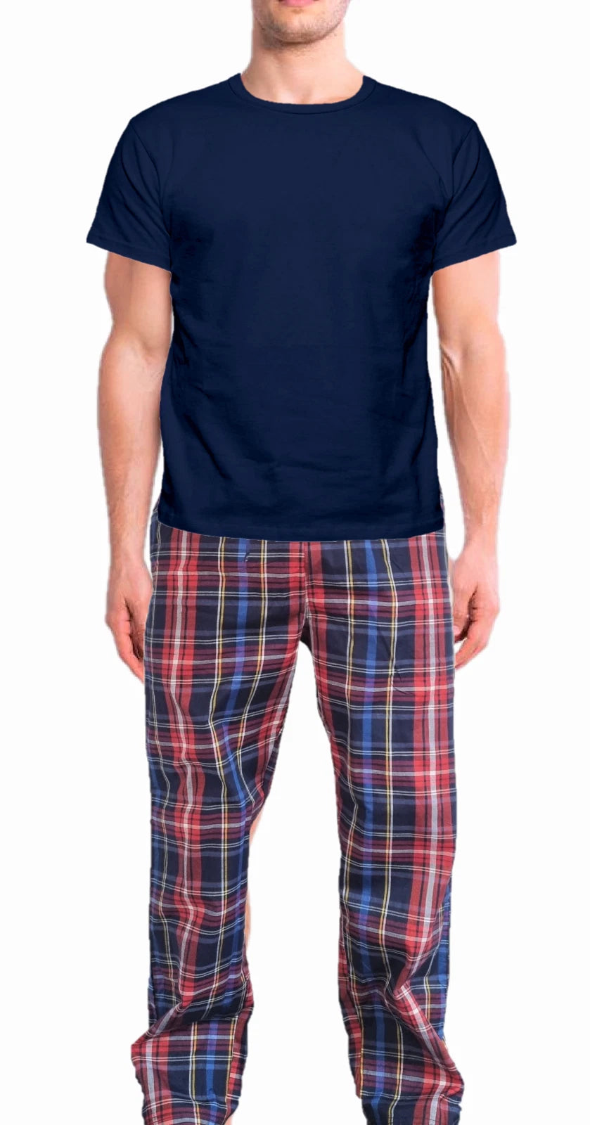Mens Short Sleeve Pyjama Set Pj T-Shirt Pyjamas Loungewear Nightwear Sleepwear