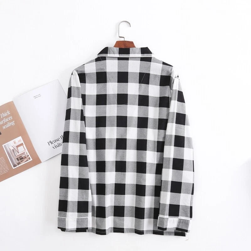 Men's Pajamas Set 100% Cotton Sleepwear Long Sleeve Button Top Pants Nightwear