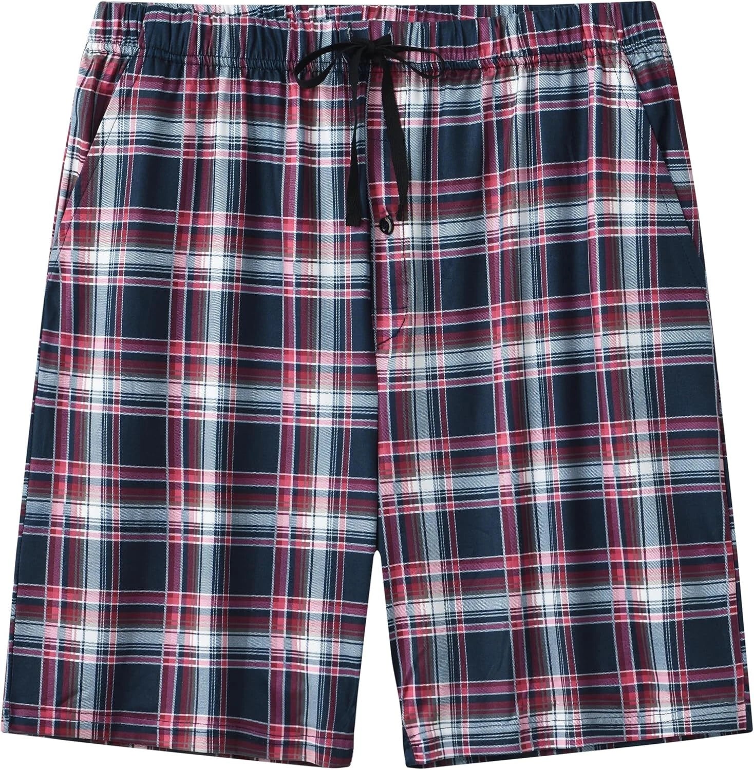 Men's Sleepwear Lounge Shorts 100% Cotton Plaid Pajama Bottoms Button Fly 3 Pack