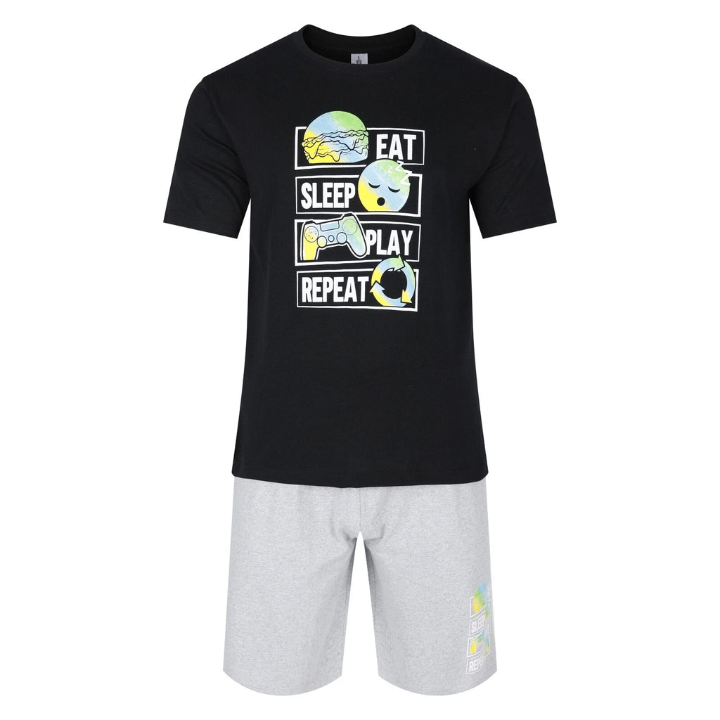Mens Short Pyjamas Gamer PJ Sets Gaming Night Sleep Lounge Wear L XL XXL New
