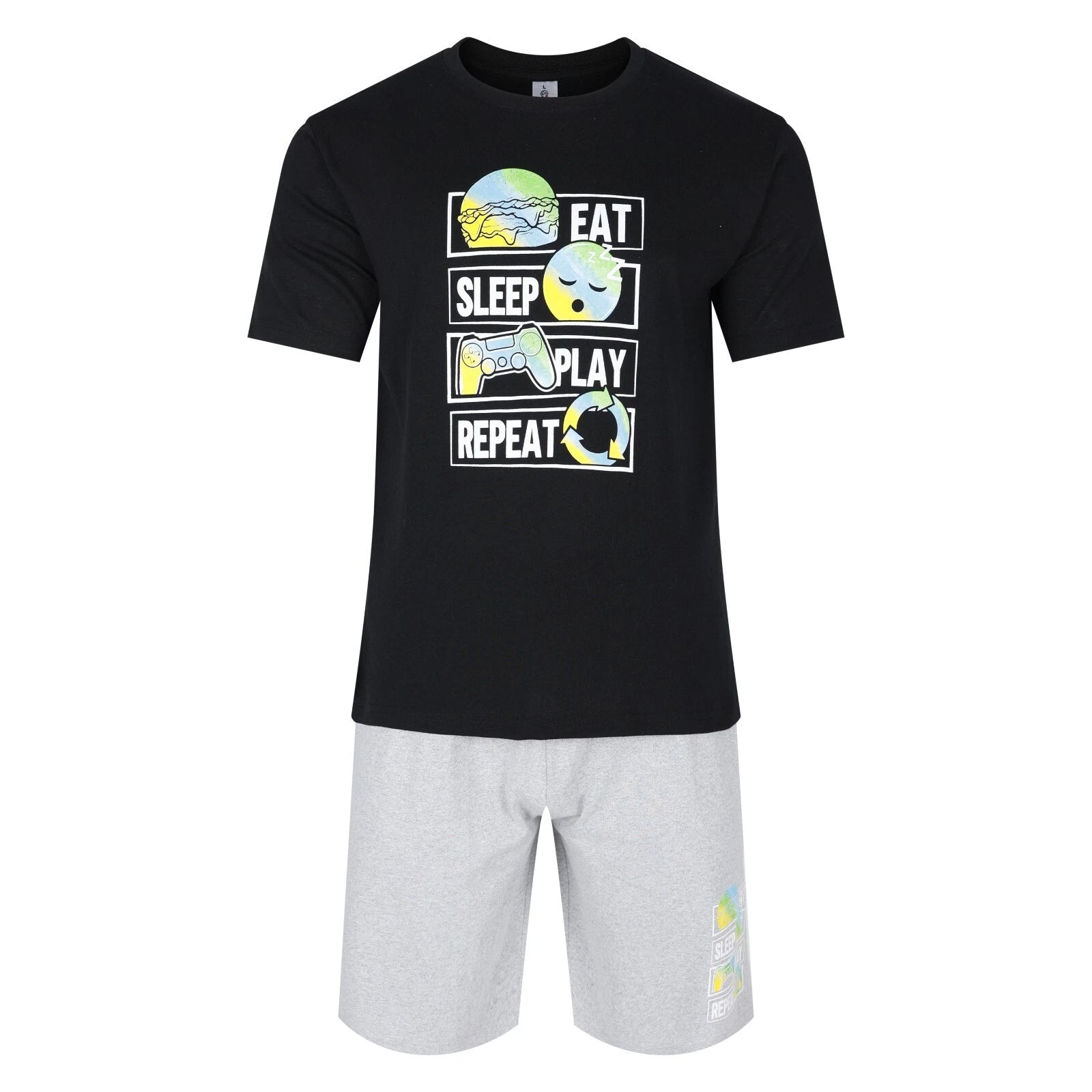 Mens Short Pyjamas Gamer PJ Sets Gaming Night Sleep Lounge Wear L XL XXL New