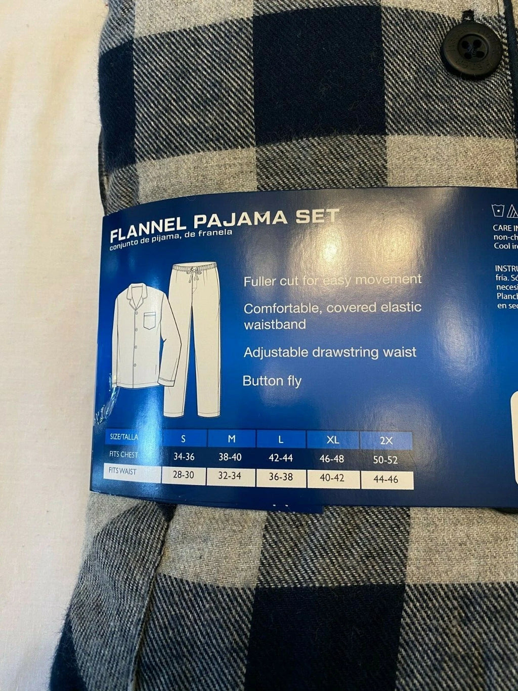 NWT Men's Hanes Flannel RED / BLACK Gray Plaid L/S Pant Set Pajamas PJs Cotton