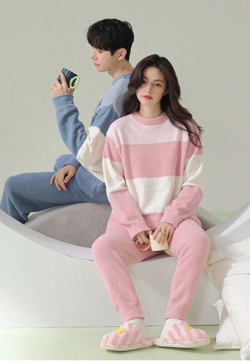 Men's Women Sleepwear Couples Sport Outdoor Warm Winter Comfortable Pajamas Set