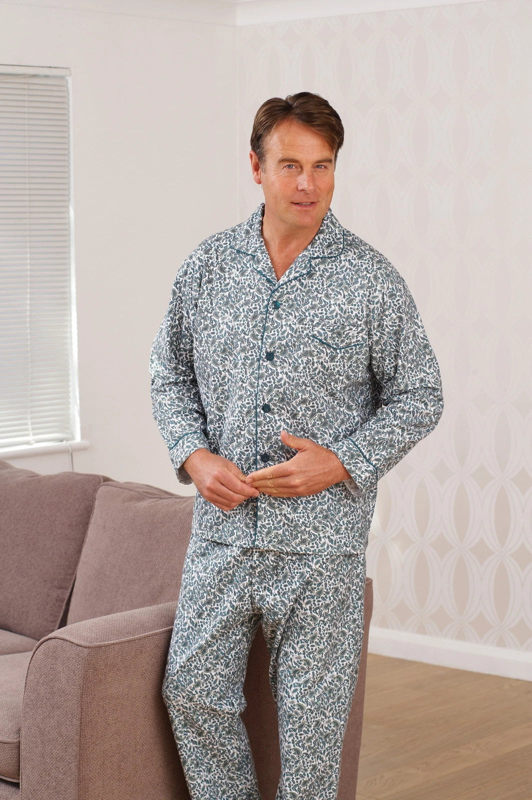 Mens Champion Paisley Brushed Cotton Pyjama Set Sizes S up to 3XL