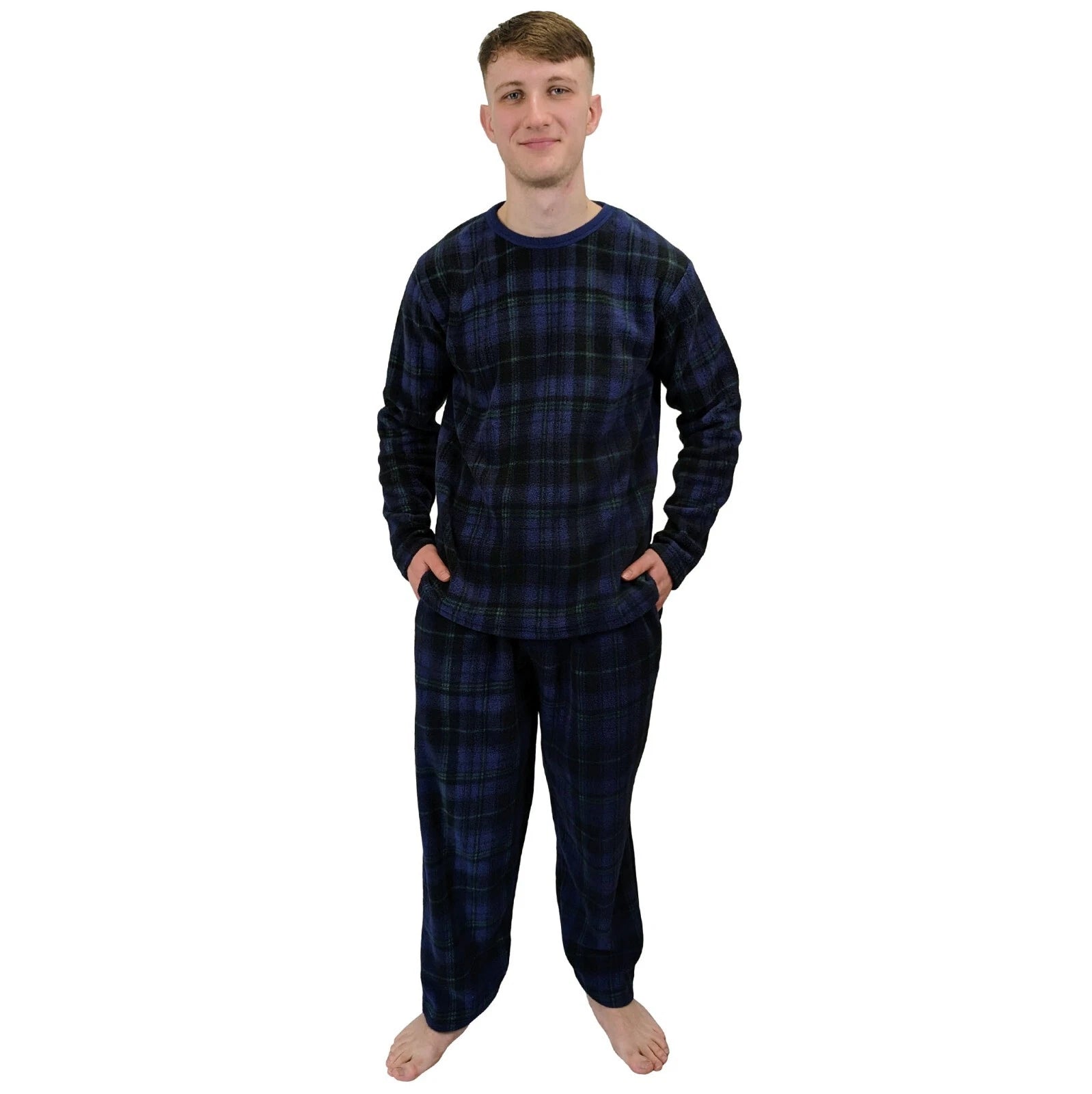 Men's Pyjama Set Fairisle Comfort Fleece Design PJS Soft Warm 2 PC S-4XL L/S PJ