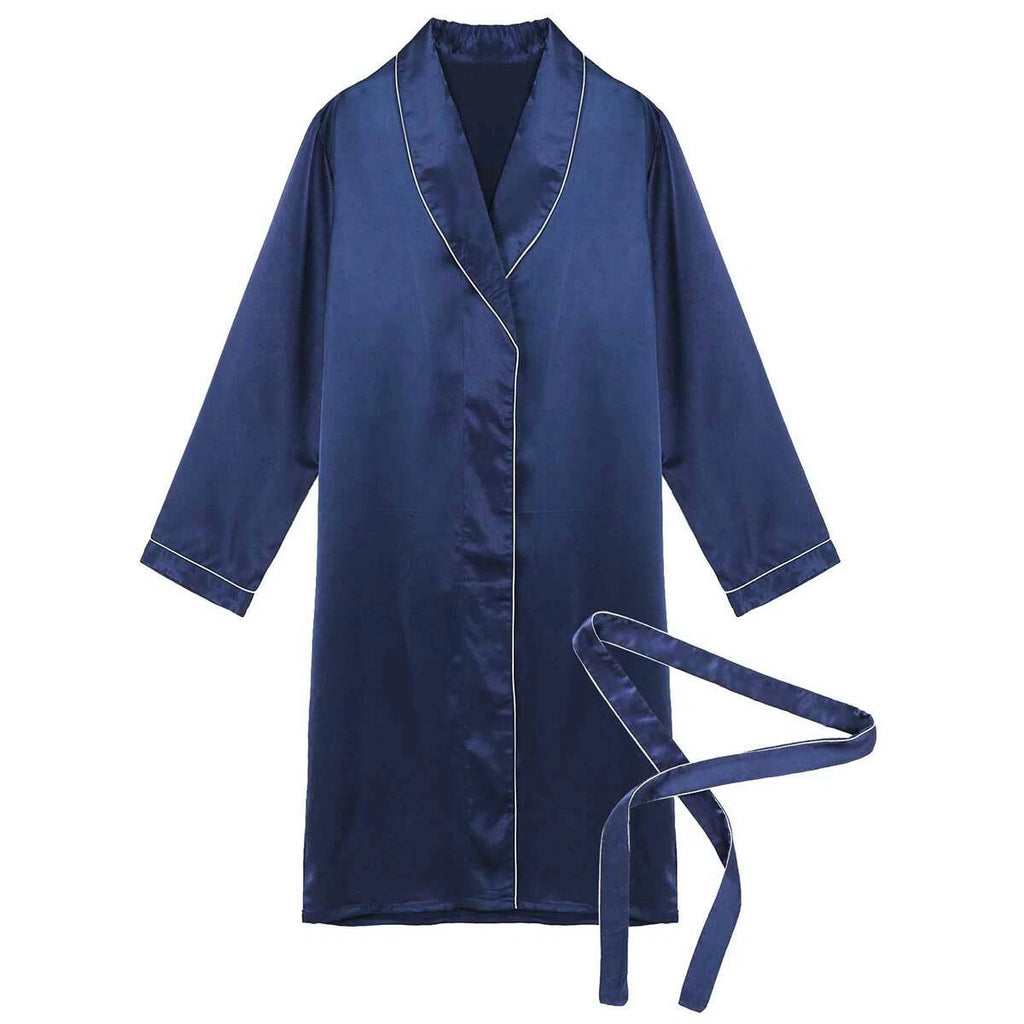 Men's Pajamas Set Soft Satin Homewear Ice Silk Bathrobes Sleepwear Nightwear