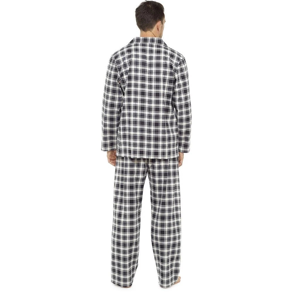 Mens BRUSHED Cotton PYJAMAS Set Winter Warm Traditional 100% Cotton FLANNEL PJs