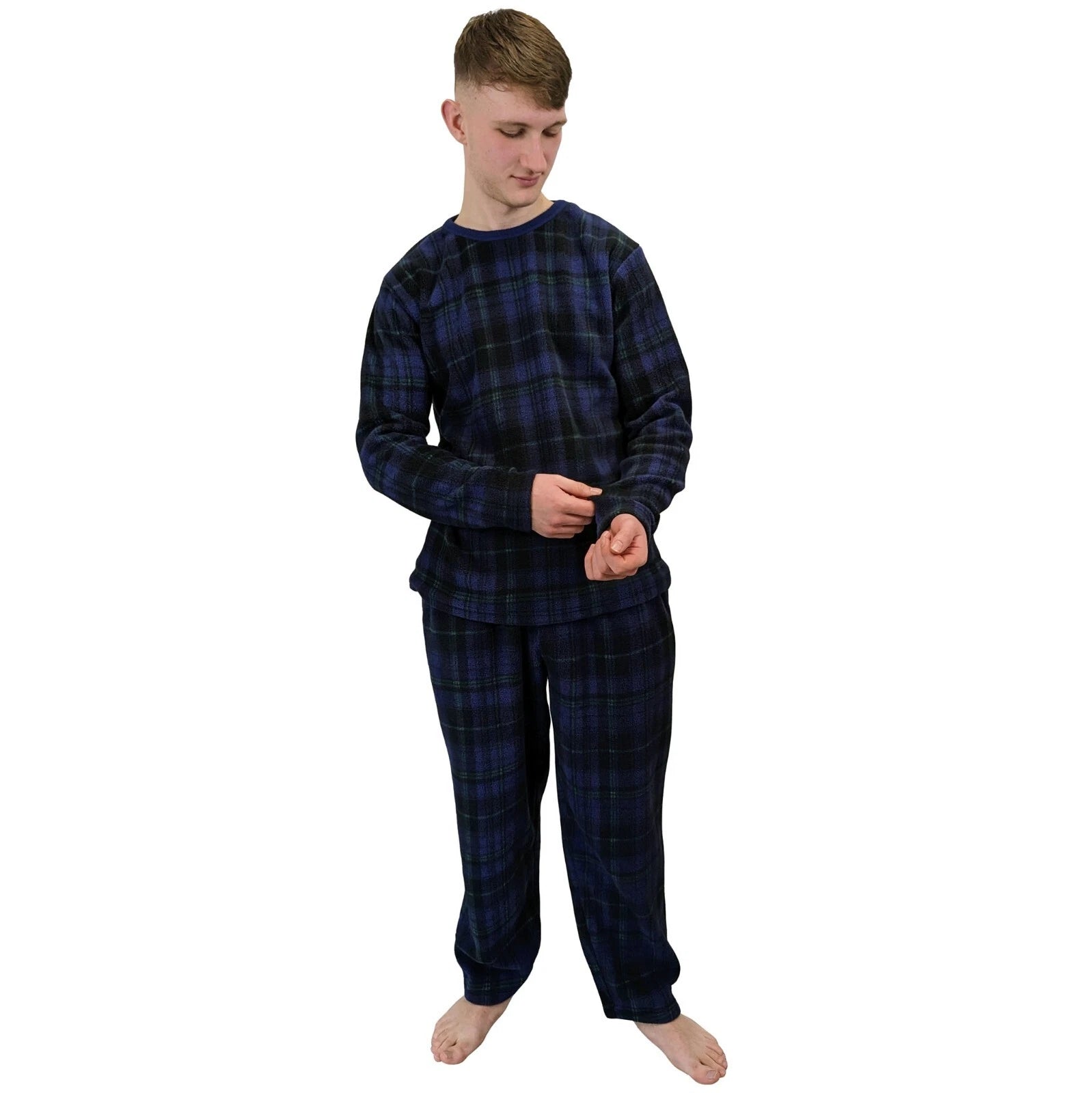 Men's Pyjama Set Fairisle Comfort Fleece Design PJS Soft Warm 2 PC S-4XL L/S PJ