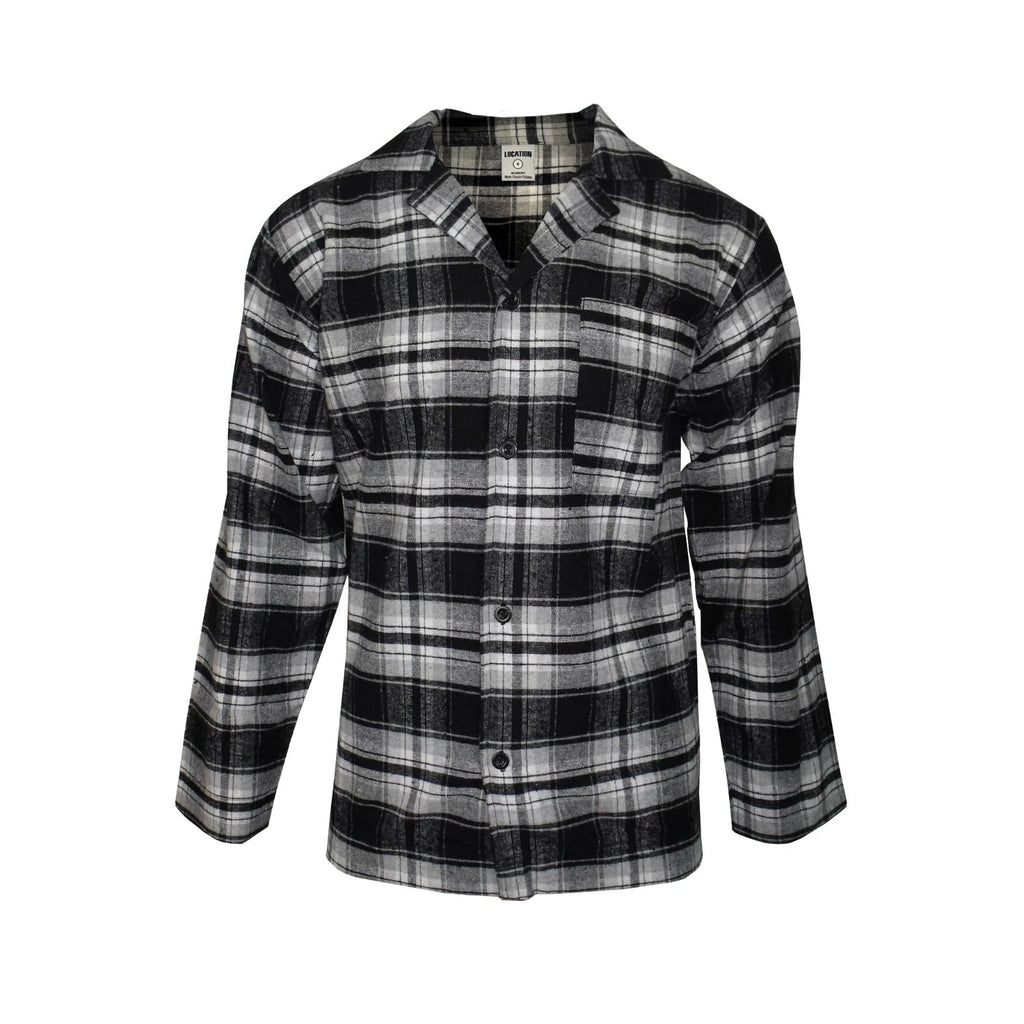 Mens Pyjamas Flannel Brushed Cotton Check Stripe Pyjama Set PJS Sizes S  2XL 3XL