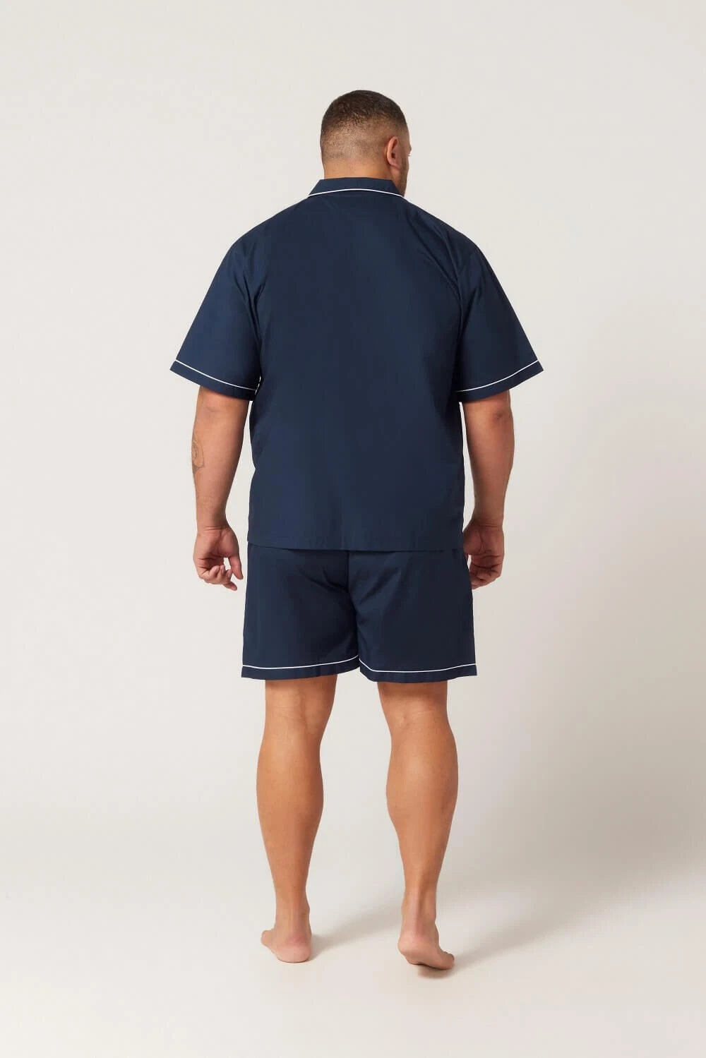 Mens Contare Sizes S-2XL Navy Blue Cotton Short Sleeve Pyjama Set Pjs - FNV