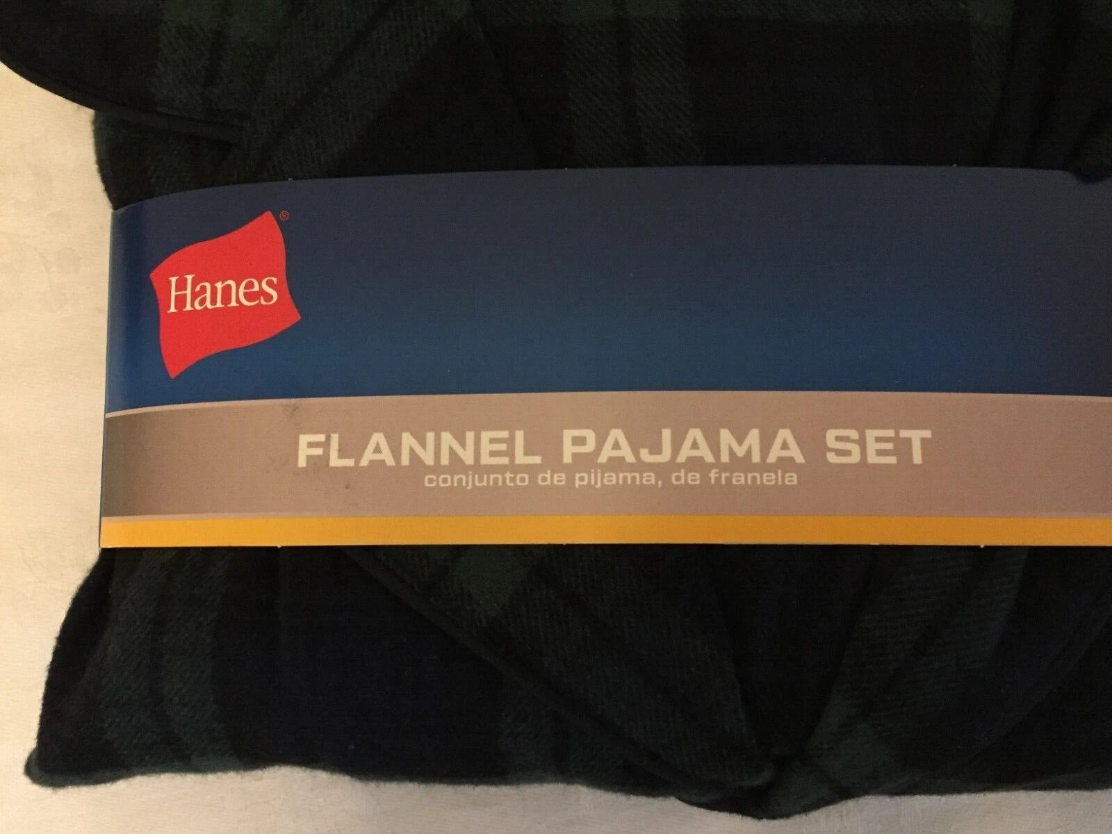 NWT Men's Hanes Flannel RED / BLACK Gray Plaid L/S Pant Set Pajamas PJs Cotton