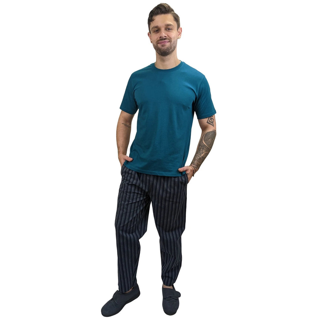 Pyjama SET Mens Cotton Top & Pant Lounge Pockets Sleep 2 Piece PJS Summer M/4XL