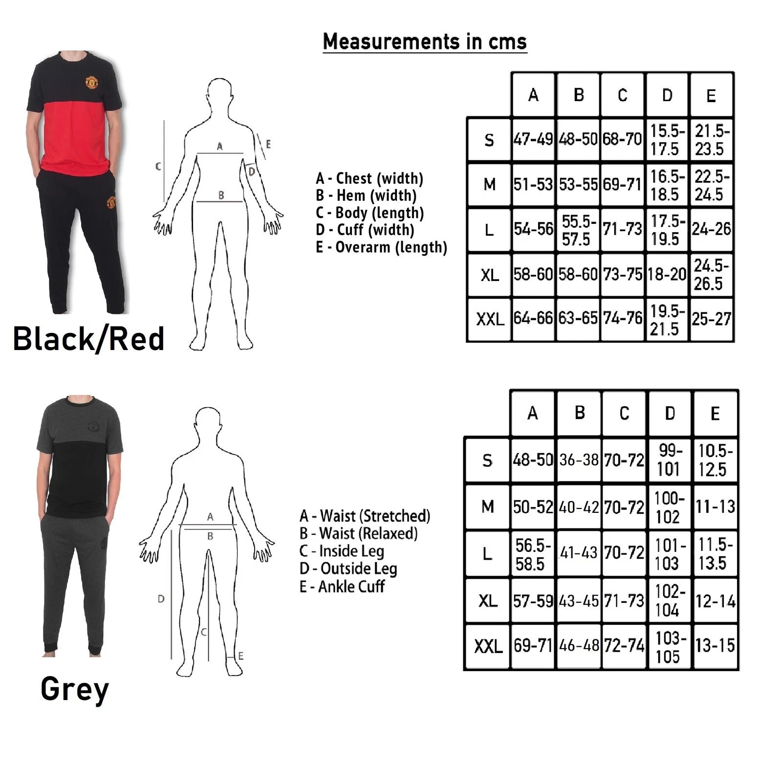 Manchester United Mens Pyjamas Long Premium Set OFFICIAL Football Gift