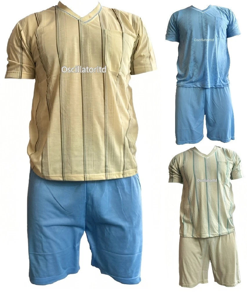 Mens SUMMER Cool Pyjamas Shorts Set Short Sleeve Nightwear Pjs Loungewear Cotton