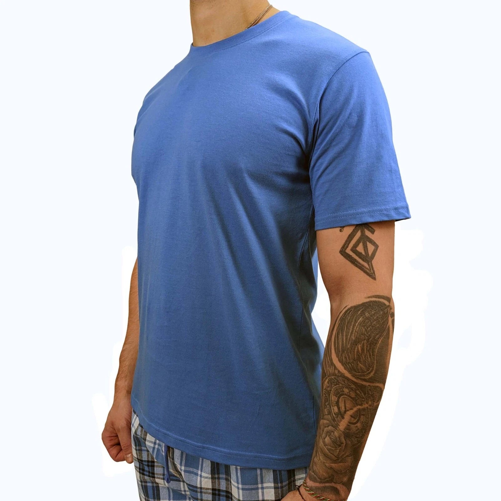 Pyjama SET Mens Cotton Top & Pant Lounge Pockets Sleep 2 Piece PJS Summer M/4XL