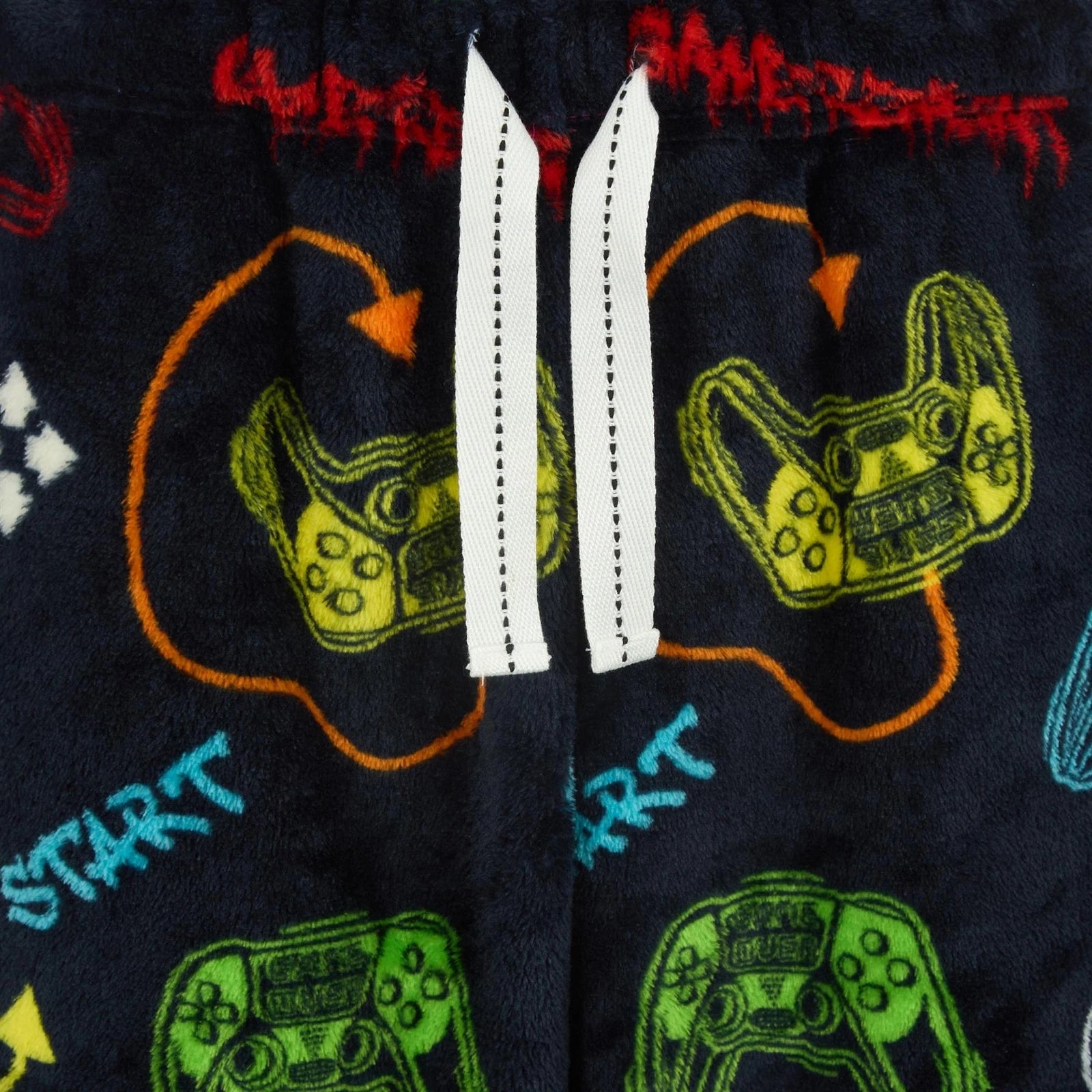 Mens Fleece Pyjamas Long Sleeve Pyjama Set Gamer Gaming Check Size S-XXL