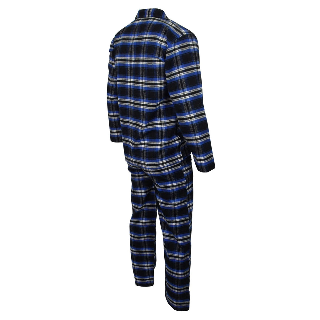 Mens Pyjamas Flannel Brushed Cotton Check Stripe Pyjama Set PJS Sizes S  2XL 3XL
