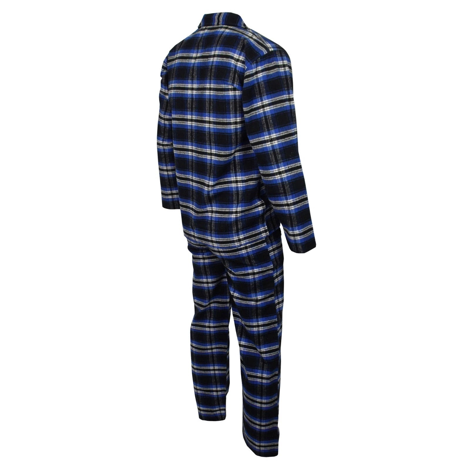 Mens Pyjamas Flannel Brushed Cotton Check Stripe Pyjama Set PJS Sizes S  2XL 3XL