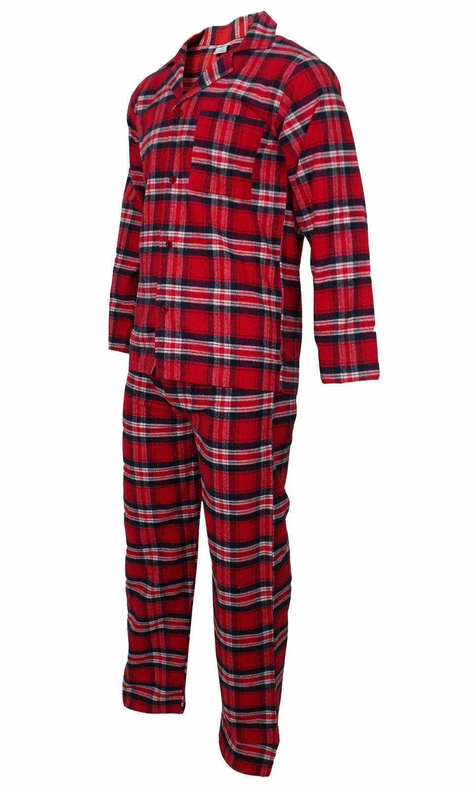 Mens Pyjamas Flannel/Brush Cotton Warm PJ Pyjama Set PJS Sizes S-4XL Nightwear