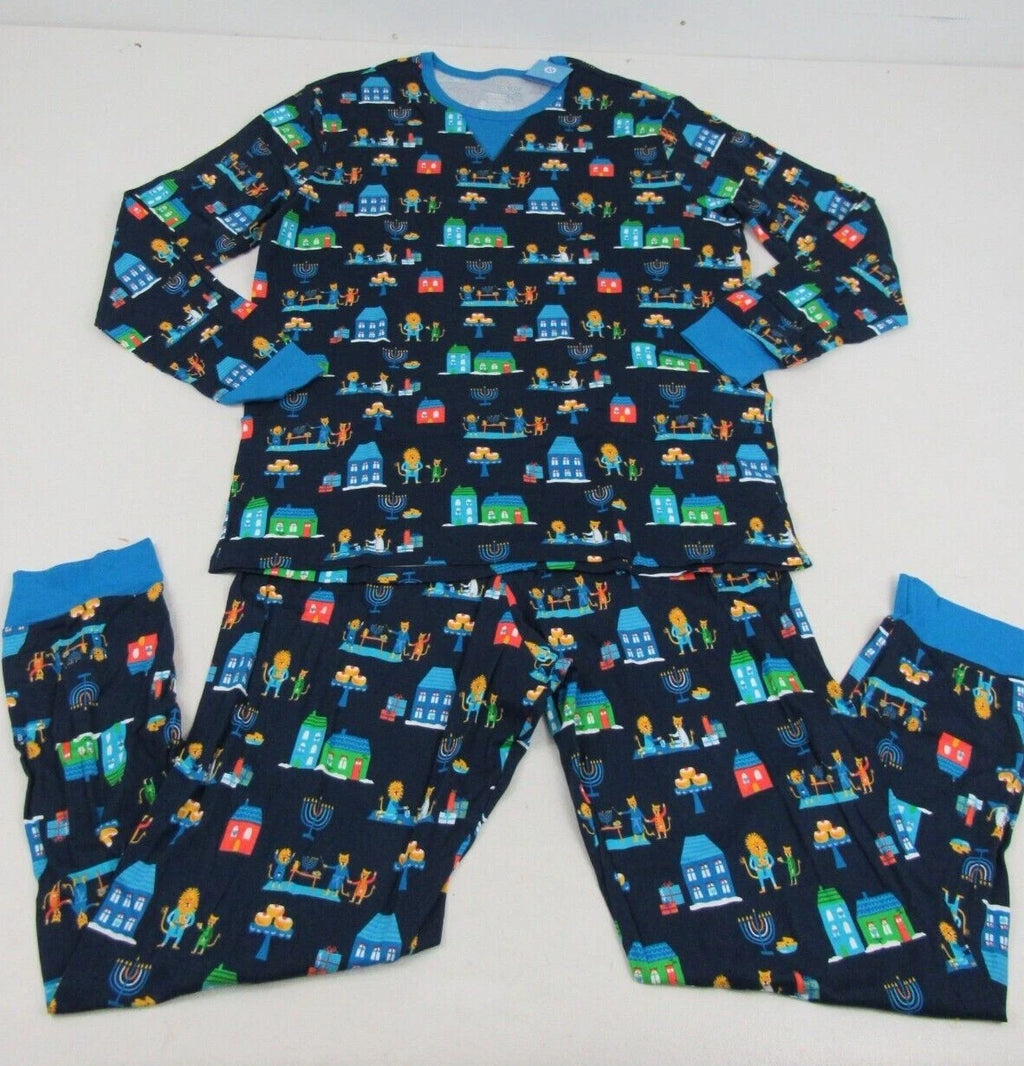 Target Mens Blue 2-Piece Long-Sleeve Lion Pajama Set