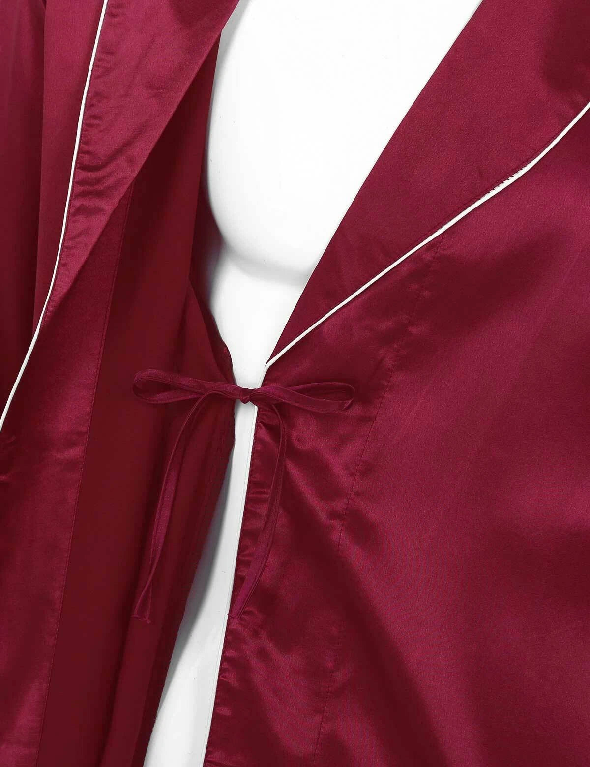 Men Silk Satin Pajamas Set Shirt Top Shorts Pants Long Robe Sleepwear Nightwear