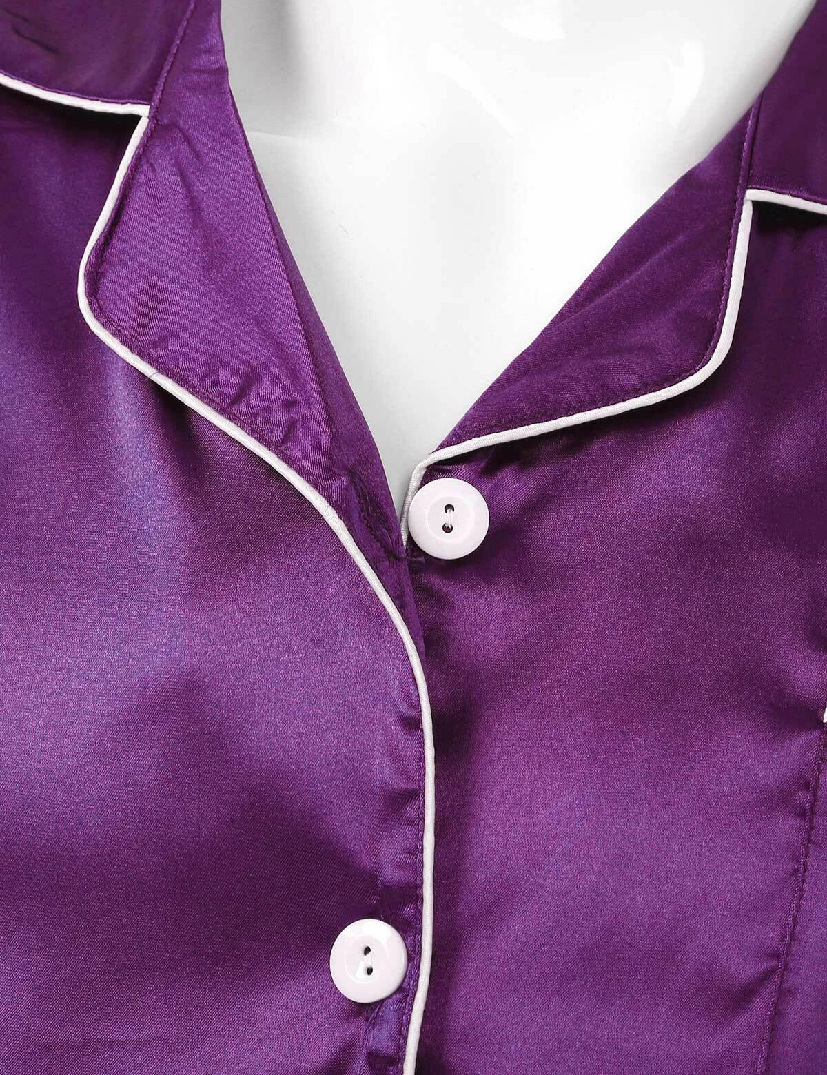 Men Silk Satin Pajamas Set Shirt Top Shorts Pants Long Robe Sleepwear Nightwear
