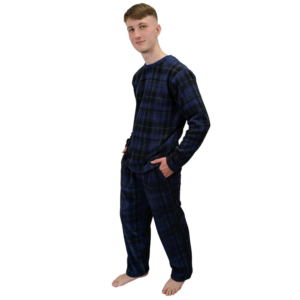 Men's Pyjama Set Fairisle Comfort Fleece Design PJS Soft Warm 2 PC S-4XL L/S PJ