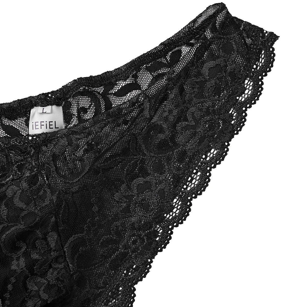 Men Ruffled Lingerie Set Cami Straps Bandeau Bra Thong 2Pcs Crossdresser Pajamas