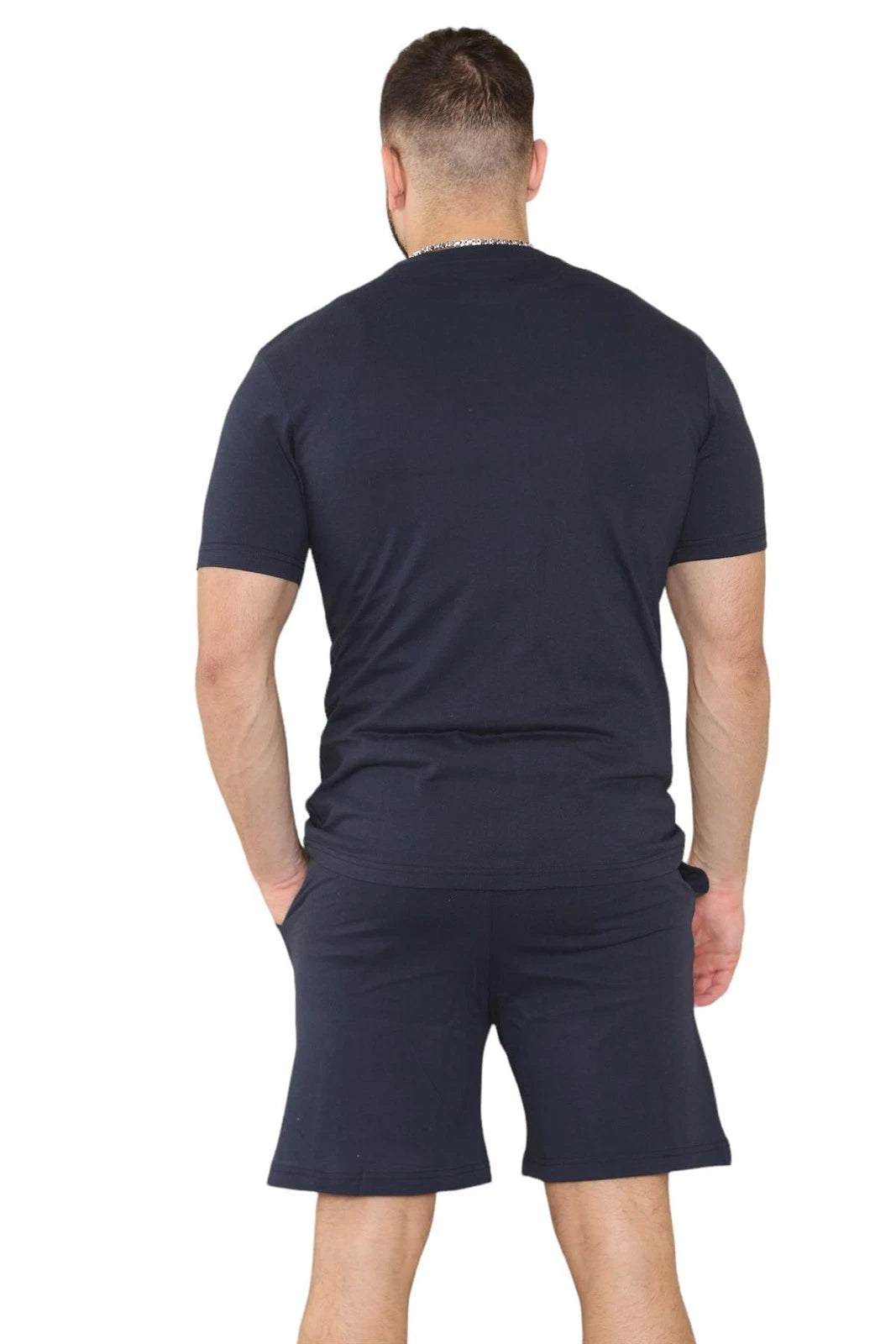 Mens Pyjamas T Shirt Shorts Set Nightwear Loungewear Short Sleeve Pjs Size S-XL
