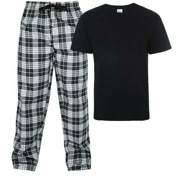 Mens Short Sleeve Pyjama Set Pj T-Shirt Pyjamas Loungewear Nightwear Sleepwear