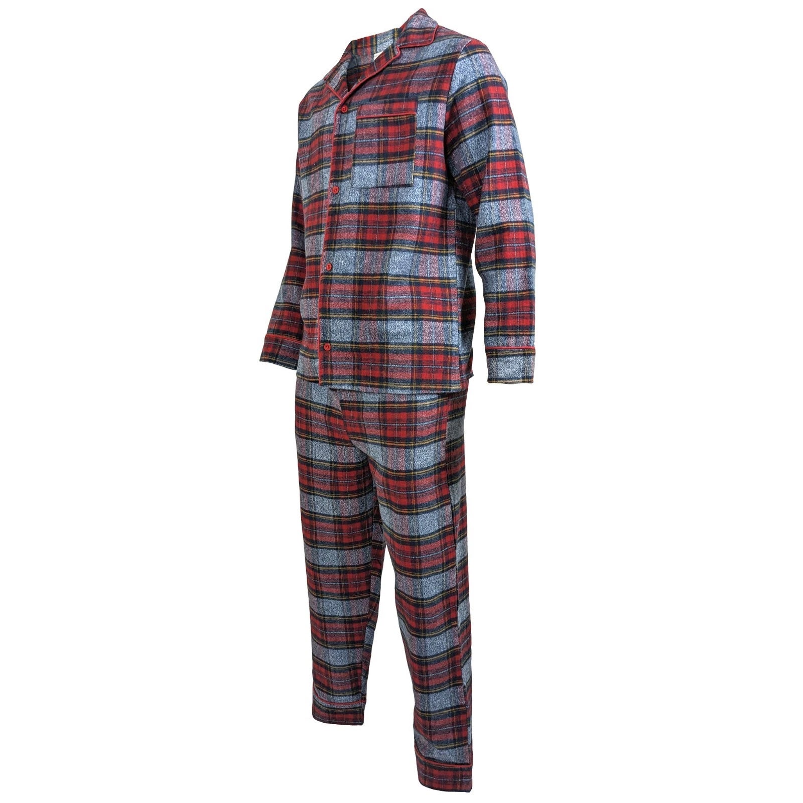 Mens Pyjamas Flannel/Brush Cotton Warm PJ Pyjama Set PJS Sizes S-4XL Nightwear