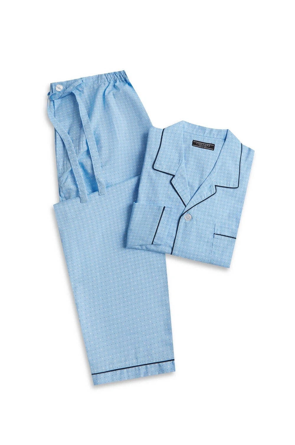 Mens Contare Sizes S-3XL Light Blue Cotton Long Sleeve Pyjama Set Pjs - SPB