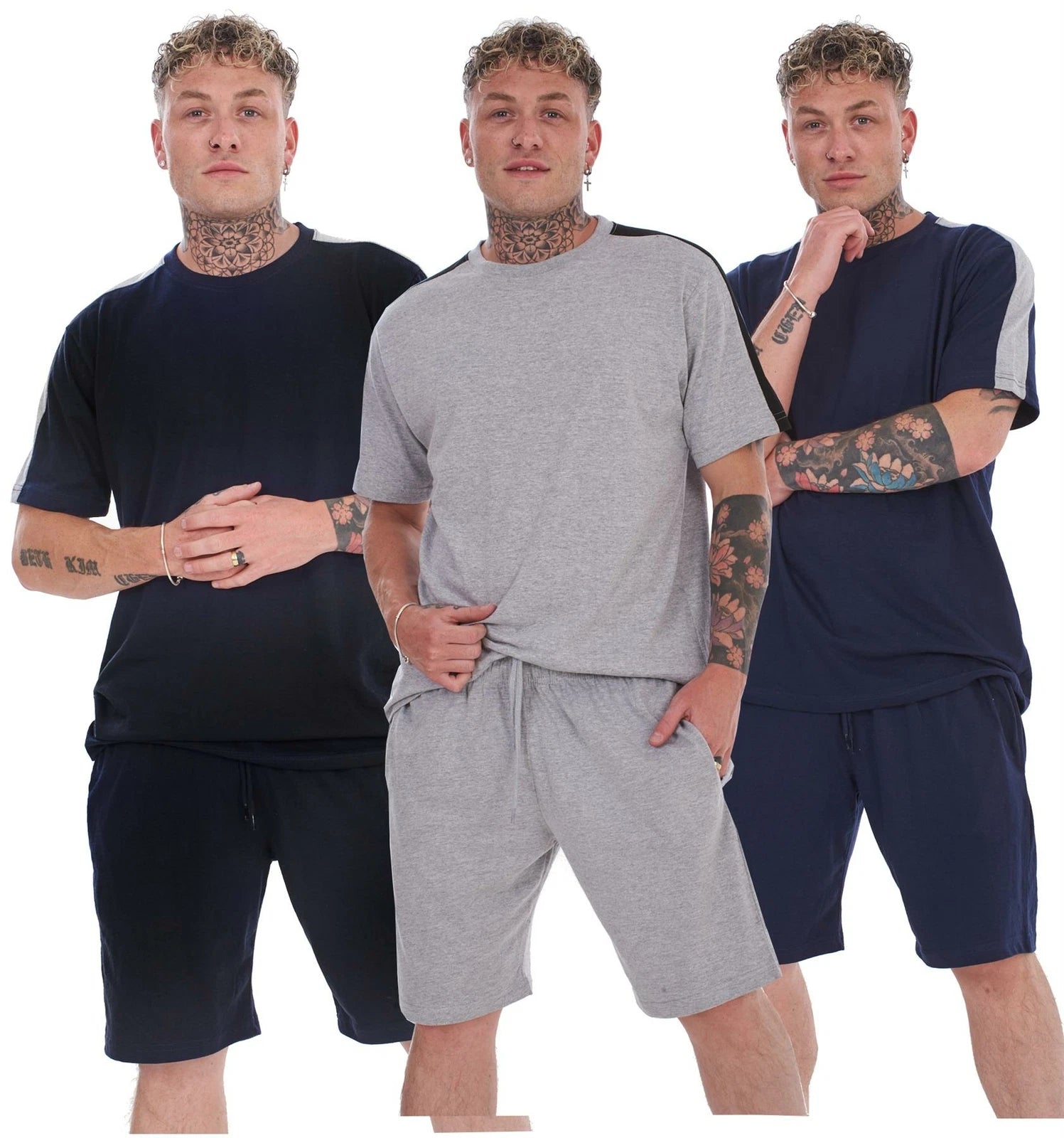 Mens Summer Tracksuit Set T-Shirt & Shorts 2 Piece Lounge Gym Outfit S-XXL